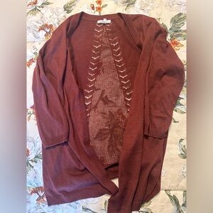 Maurice’s Dark Red Cardigan, Size Medium